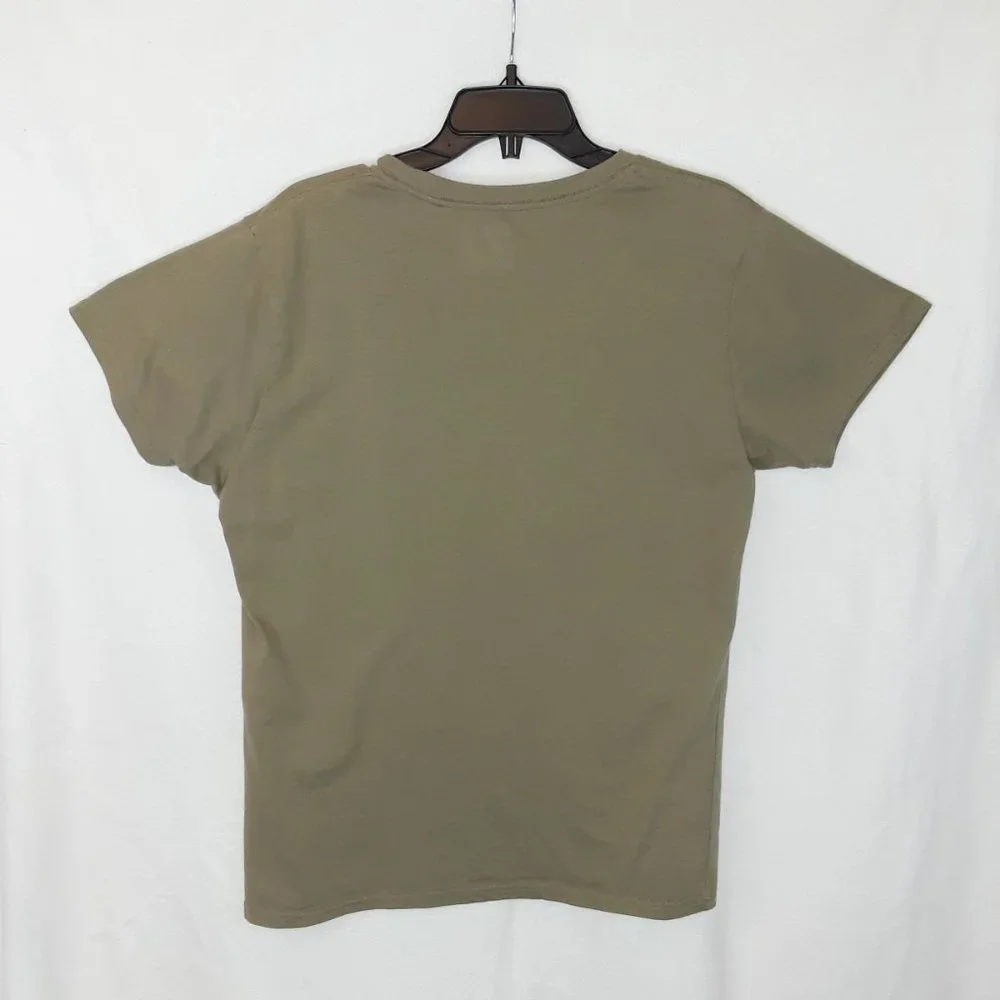 Celebrate Olive Tan Printed Patriotic Eagle Graphic T-shirt L - Picture 5 of 5